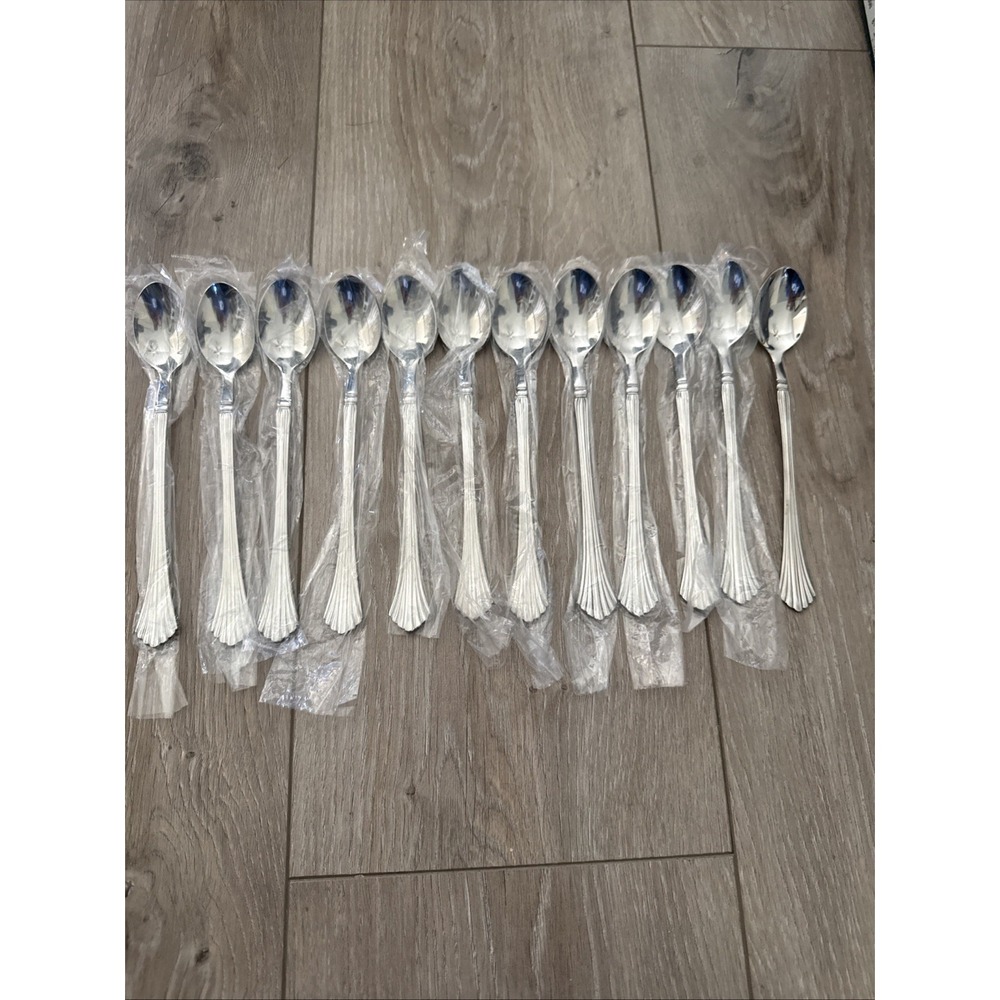 Set of 12 Vintage Cambridge TRACY Stainless Iced Tea Spoons NOS‎